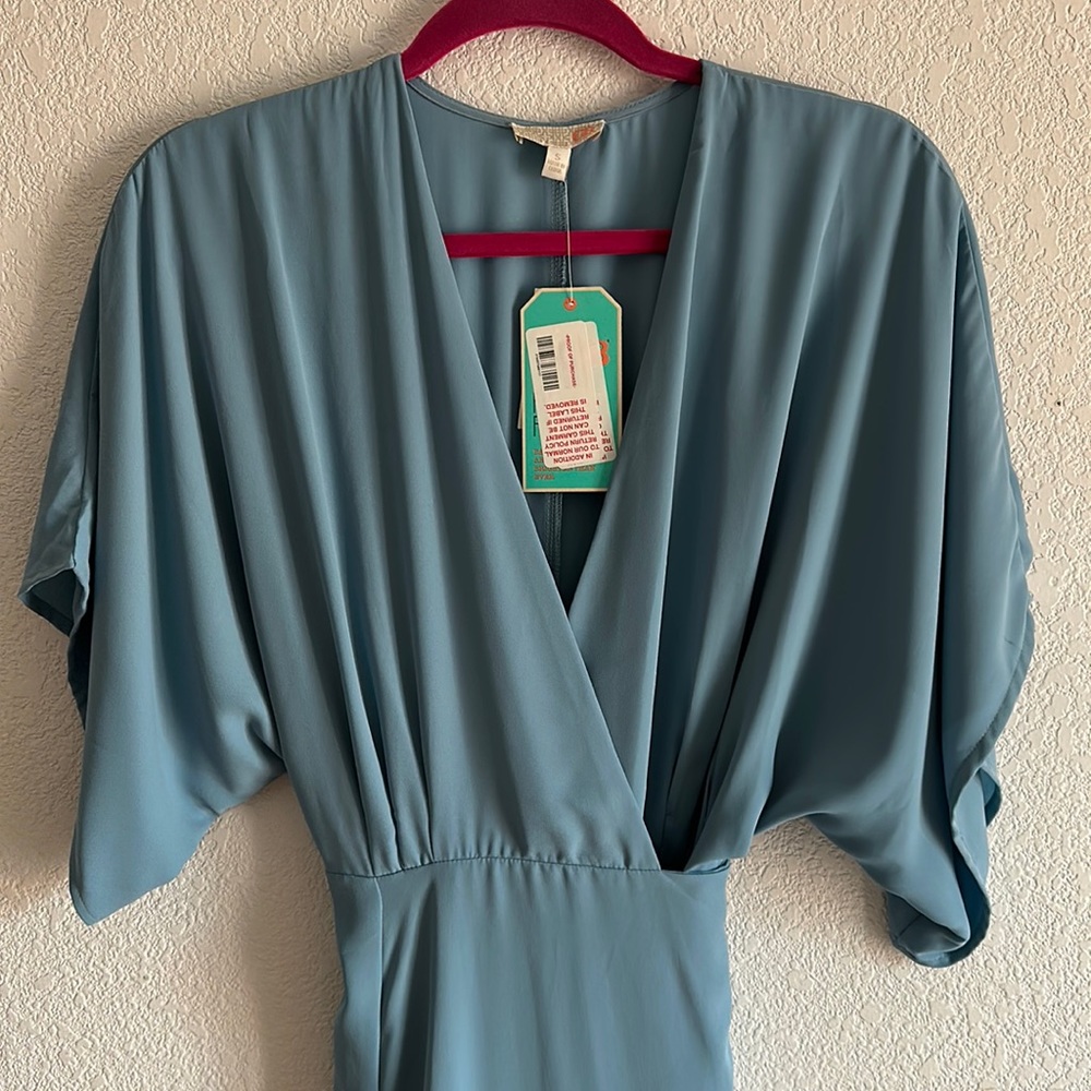 Blue Gianni Bino Wrap Around Maxi Dress
